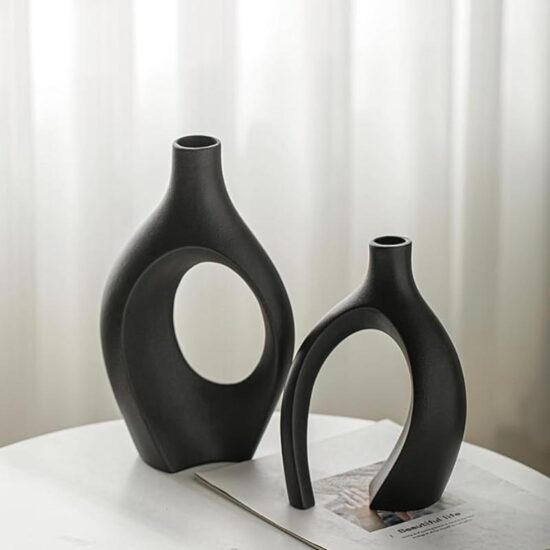 2-Piece Sculptural Ceramic Vase
