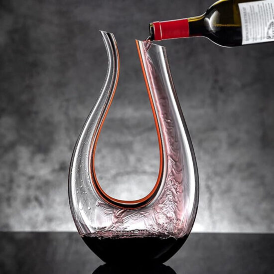 Sculptural U Shape Glass Wine Decanter