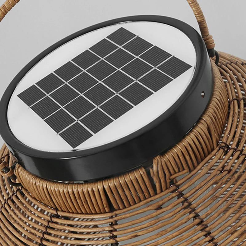 Woven Rattan Solar Floor Lanterns - Image 7