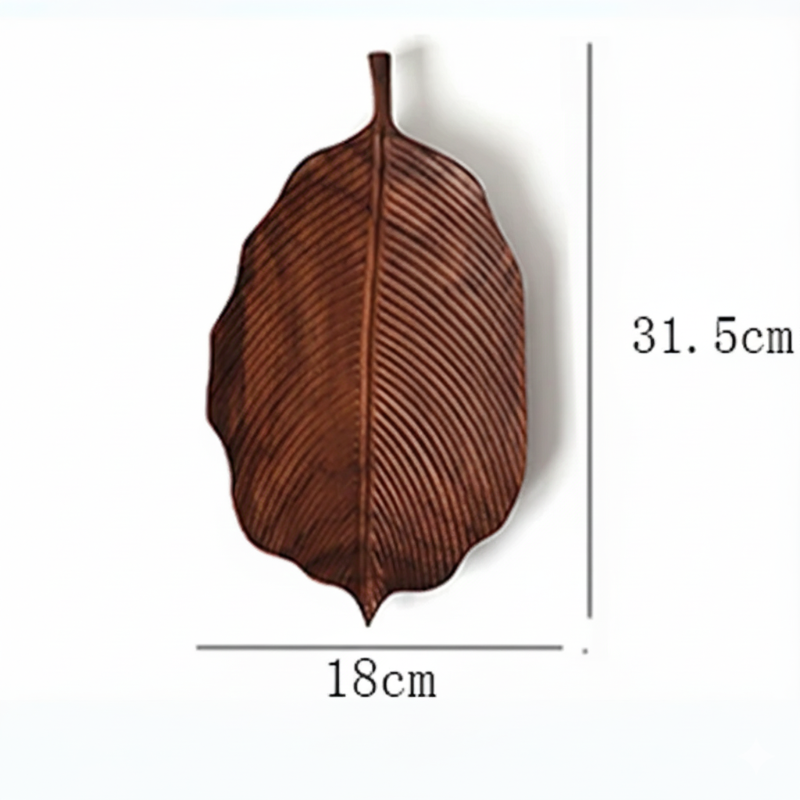 Hand-Carved Walnut Leaf Trays - Image 9