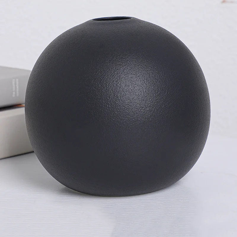 Sculptural Matte Black Ceramic Vases - Image 7
