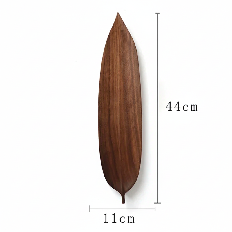 Hand-Carved Walnut Leaf Trays - Image 11