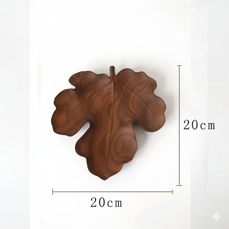 Hand-Carved Walnut Leaf Trays - Image 10