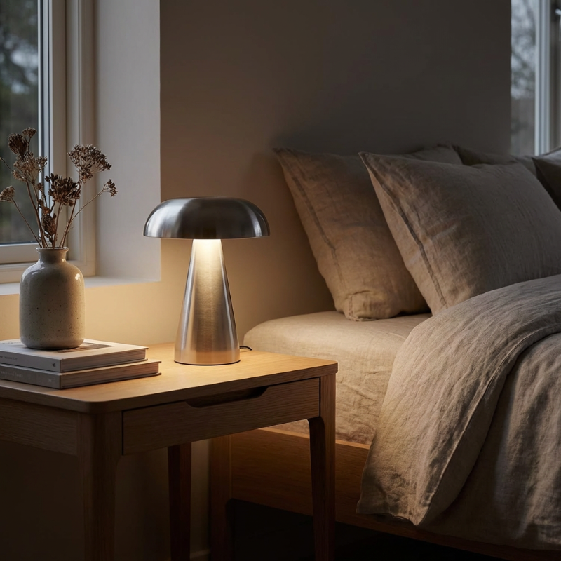 Metallic Mushroom Table Lamp