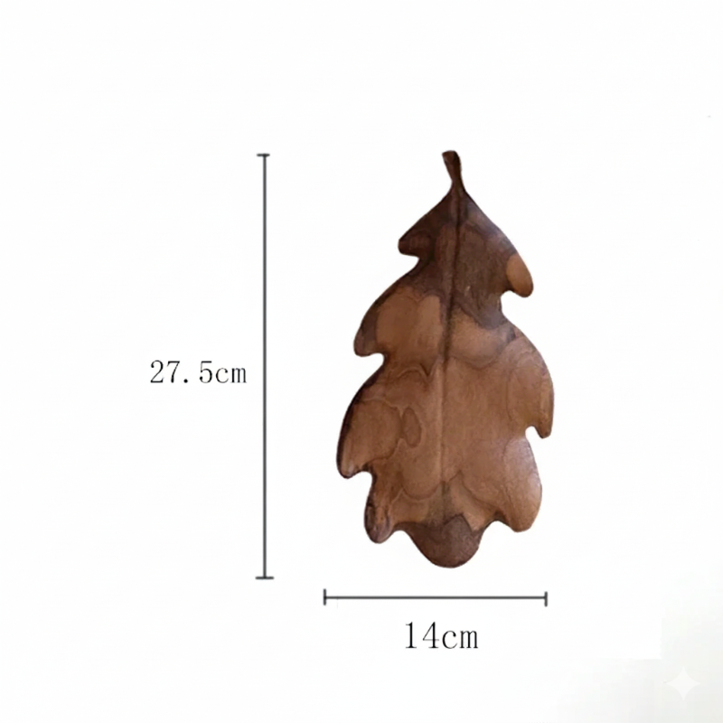 Hand-Carved Walnut Leaf Trays - Image 12