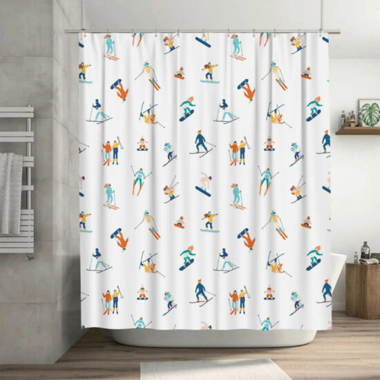 Ski Print Shower Curtain