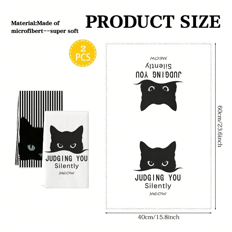 Cat Microfiber Cleaning Cloths, Set of 2 - Image 5