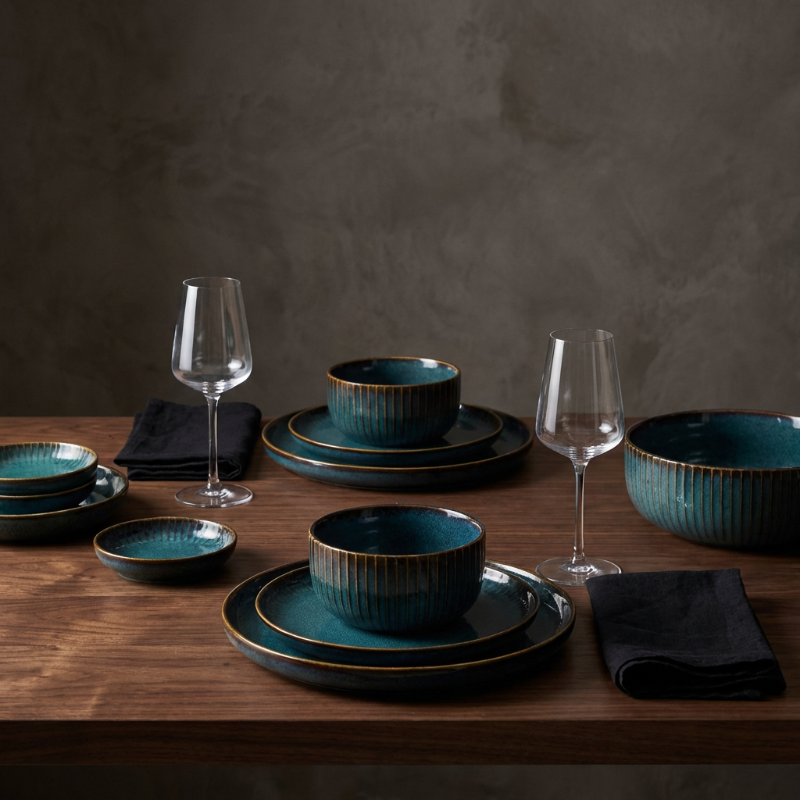 Teal Kiln-Glazed Dinnerware Collection - Image 3